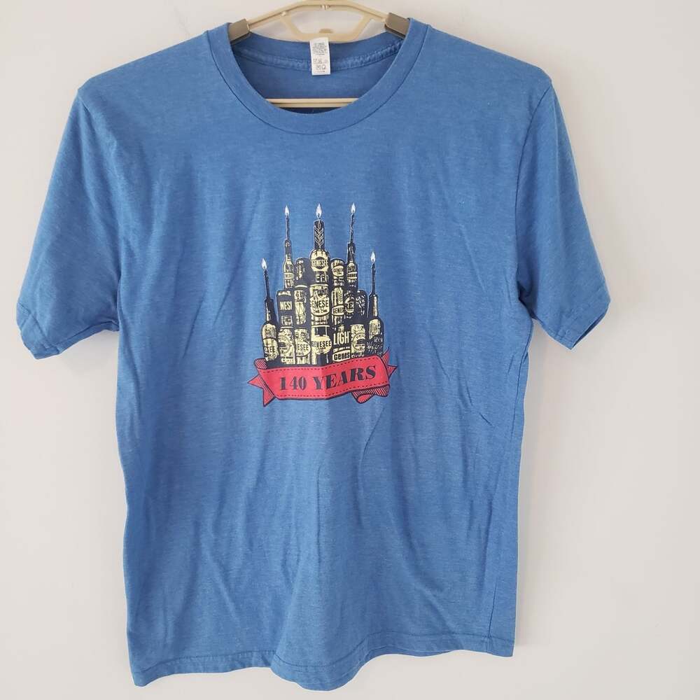 Genesee Brewery t-shirt 140 Yrs Light Blue Large